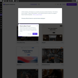 Page screenshot: Superb Addons &rarr; Theme Designer