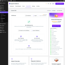 Page screenshot: Superb Addons &rarr; Custom CSS
