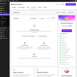 Page screenshot: Superb Addons &rarr; Custom CSS