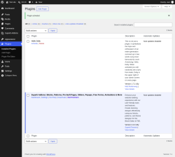 Page screenshot: Plugins &lsaquo; Test site &mdash; WordPress