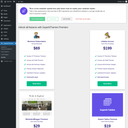 Page screenshot: SuperbThemes &rarr; Go Pro