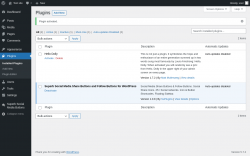 Page screenshot: Plugins ‹ Test site — WordPress