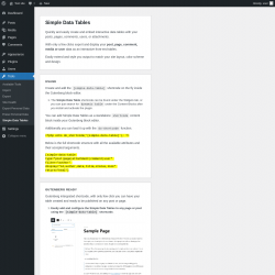 Page screenshot: Tools &rarr; Simple Data Tables