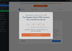 Page screenshot: Support Genix ‹ Test site — WordPress