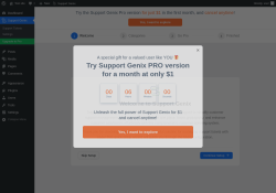Page screenshot: Support Genix ‹ Test site — WordPress