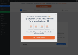 Page screenshot: Support Genix ‹ Test site — WordPress