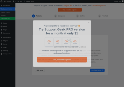 Page screenshot: Support Genix ‹ Test site — WordPress