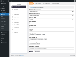 Page screenshot: Support → Settings