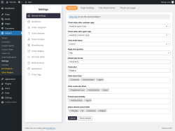 Page screenshot: Support → Settings