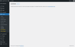 Page screenshot: Support → Licenses