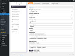 Page screenshot: Support &rarr; Settings