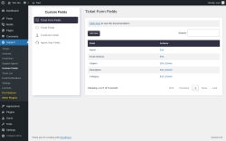 Page screenshot: Support &rarr; Custom Fields