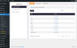 Page screenshot: Support &rarr; Ticket List