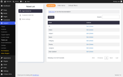 Page screenshot: Support &rarr; Ticket List