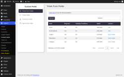 Page screenshot: Support &rarr; Custom Fields