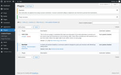 Page screenshot: Plugins ‹ Test site — WordPress