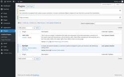 Page screenshot: Plugins &lsaquo; Test site &mdash; WordPress