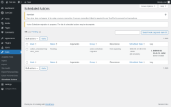 Page screenshot: Tools &rarr; Scheduled Actions