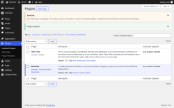 Page screenshot: Plugins &lsaquo; Test site &mdash; WordPress