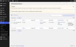 Page screenshot: Tools &rarr; Scheduled Actions