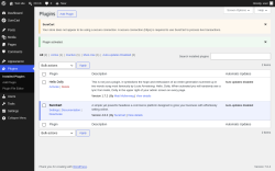 Page screenshot: Plugins &lsaquo; Test site &mdash; WordPress