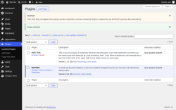 Page screenshot: Plugins &lsaquo; Test site &mdash; WordPress