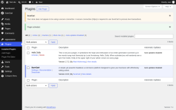 Page screenshot: Plugins &lsaquo; Test site &mdash; WordPress
