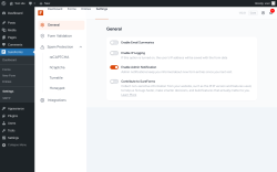 Page screenshot: SureForms → Settings