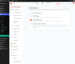 Page screenshot: SureForms &rarr; Settings