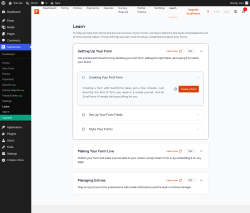 Page screenshot: SureForms &rarr; Learn