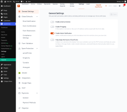 Page screenshot: SureForms &rarr; Settings
