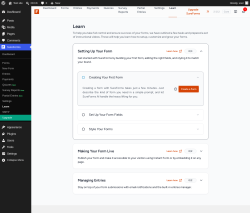 Page screenshot: SureForms &rarr; Learn