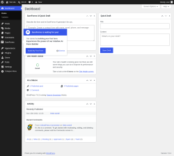 Page screenshot: Dashboard &lsaquo; Test site &mdash; WordPress