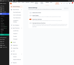 Page screenshot: SureForms &rarr; Settings