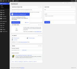 Page screenshot: Dashboard &lsaquo; Test site &mdash; WordPress