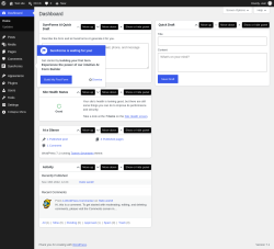 Page screenshot: Dashboard &lsaquo; Test site &mdash; WordPress