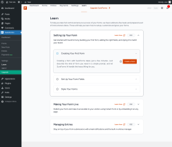 Page screenshot: SureForms &rarr; Learn