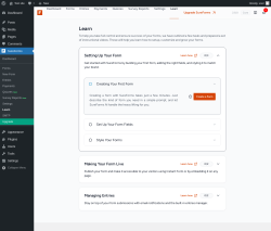 Page screenshot: SureForms &rarr; Learn