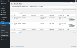 Page screenshot: Tools &rarr; Scheduled Actions