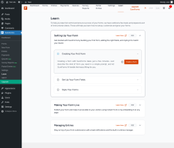Page screenshot: SureForms &rarr; Learn