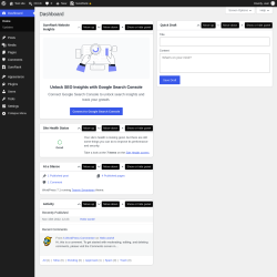 Page screenshot: Dashboard &lsaquo; Test site &mdash; WordPress