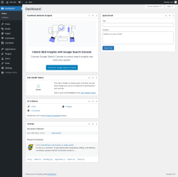 Page screenshot: Dashboard &lsaquo; Test site &mdash; WordPress