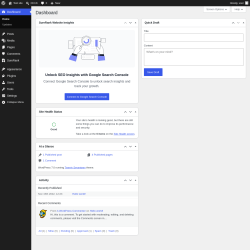 Page screenshot: Dashboard &lsaquo; Test site &mdash; WordPress