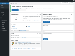 Page screenshot: Dashboard &lsaquo; Test site &mdash; WordPress