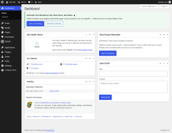 Page screenshot: Dashboard &lsaquo; Test site &mdash; WordPress