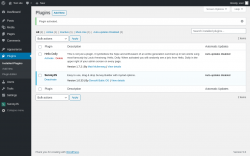 Page screenshot: Plugins ‹ Test site — WordPress
