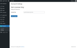 Page screenshot: SurveyJS → Settings