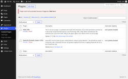 Page screenshot: Plugins &lsaquo; Test site &mdash; WordPress