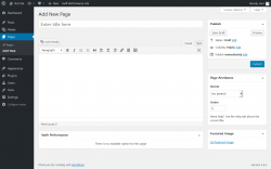 Page screenshot: Add New Page ‹ Test site — WordPress