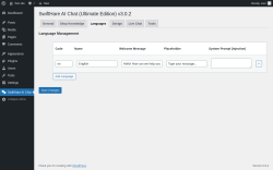 Page screenshot: SwiftHare AI Chat &rarr; Languages